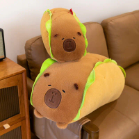 3550เข้า YMing Capybara หมอนยาวลายทางผ้ากำมะหยี่สำหรับสัตว์เลี้ยงของเล่น