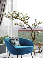 美空仿真玉蘭花樹大型落地花藝假樹櫥窗裝飾實木植物客廳擺件套裝