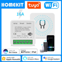 Tuya Smart Life Wifi Mini Switch APP Voice Control Light Breaker Timer Wireless Switch Work With Apple Homekit Alexa Google Home