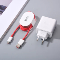 80W For Oneplus Supervooc Charger EU/US Fast Charge Adapter Usb Type C Cable For One Plus 1+ 10 9 8 7 7T Pro Ace 2 Nord N10 N100