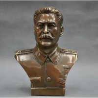 Copper Statue Collection Russian Leader Joseph Stalin Bust Bronze Statue Exquisite Small Statues