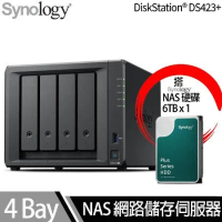 Synology群暉科技 DS423+ NAS 搭 Synology HAT3300 Plus系列 6TB NAS專用硬碟 x 1