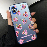 เคส Samsung A05 ดีไซน์หัวใจ กึ่งโปร่งใส บางเฉียบ ฝ้า เคสโทรศัพท์ เคส