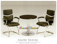 雪之屋 302A電鍍圓桌黑色面 茶几 置物桌 咖啡桌(桌面直徑75公分) (不含椅子) X538-08