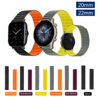 20mm 22mm Silicone Strap Band For Huami Amazfit GTS3 GTS 2e 2 mini / Pace Stratos/ GTR3 GTR/Bip Lite S U Magnetic Loop Watchband