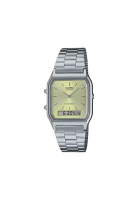 Casio Vintage Women Analog-Digital Watch AQ-230A-9AMQY Silver Stainless Steel Strap