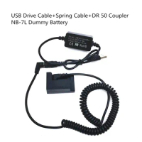 USB Drive Cable adapter NB-7L Dummy Battery DR50 DR-50 DC Coupler For Canon ACK-DC50 PowerShot G10 G11 G12 SX30 IS