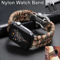 Nylon bands For Apple Watch Band Ultra 49mm 44mm 45mm 42mm 38 Survival Rope Sports Wristband For iWatch series 5 6 4 3 40mm 44mm