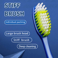 Hard bristled toothbrush For men Harder toothbrush bristles Suitable for home use 6 Single independent packages good to use