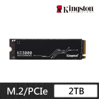 Kingston 金士頓 KC3000 2TB M.2 2280 PCIe 4.0 ssd固態硬碟 (SKC3000D/2048G) 讀 7000M/寫 7000M
