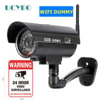 dummy camera fake video surveillance w/ flashing red led bullet light smart wifi outdoor Simulation cctv home security cam