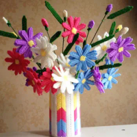 Cross Stitch DIY Embroidery Cross Stitching Semi-finished Crafts flower bottle and Pen holder Already cropped