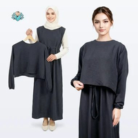 BAYIKU.ID Sora Dress Baju Menyusui 2in1 Inner + Outer Crop Model Gamis Baju Hamil Setelan Bukaan Sam
