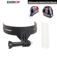 For GoPro Hero 12 Motorcycle Helmet Chin Mount With Reversible Adhesive Holder For GoPro Hero 12 11 10 9 DJI Action3 Insta360 X3