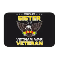 Proud Sister Of A Vietnam War Veteran Floor Door Entrance Mat Indoor memorial day proud air force navy Kitchen Bath Carpet Rug