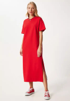 Happiness Istanbul Cotton Summer Casual Combed Dress