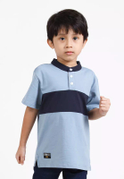 FOREST Forest Kids Premium Weight Cotton Stretchable Mandarin Collar T Shirt Men | T Shirt Baju Budak Lelaki - FK20170-38DustyBlue