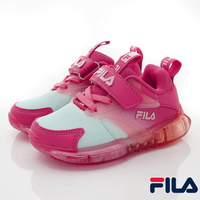 FILA斐樂頂級童鞋-輕量電燈運動鞋7-J852V-555桃(中小童段