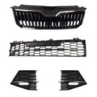 Auto Grille Fog lamp frame for Skoda Superb 2016-2019 modified Grill Mask Front bumper net Radiator Grille Car Accessories