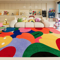Cartoon yellow elephant carpet living room dopamine sofa coffee table blanket room climbing mat read