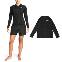 Nike 防曬外套 Hydroguard Swim 女款 黑 粉 防曬 速乾 長袖上衣 NESSE327-001