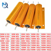 0.1R 0.5R 1R 2R 4R 6R 8R 10R 20R 1KΩJ ohm Resistor 50W 100W Aluminum Power Metal Shell Case Wirewound Resistor 0.01-100K