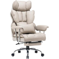 Office Chair PU Leather Ergonomic office chair Swivel chair with leg rest and lumbar support Free shipping