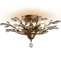 IWHD American Vintage Lustre LED Ceiling Lights Retro Crystal Luminaire Plafonnier Bedroom Living Room Home Lighting Fixtures