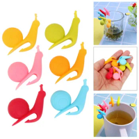 Cup Decoration Tool Randome Color Cute Snail Shape Silicone Mug Hanging Tool Tea Bag Holder Cup Tea Clips