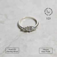 Cincin Perak 925 Lapis Emas Putih Asli Model Y2k Perhiasan Wanita Silver Wish Silver Y23