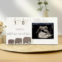 1pc Pregnancy Countdown Ultrasonic Baby Announcement Photo Frame, Living Room Bedroom Desktop Decoration Home Room Decoration, M