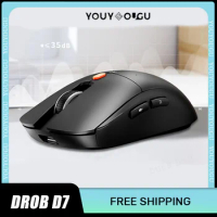 DROB D7 Quiet AI Mouse Gamer BluetoothWireless Mouse 3mode 2.4G Lightweight AI Voice Typing Translation Magnetic Charging Mouse