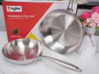 Chảo inox 304 cạn lòng Engler EL3850 đáy 5 lớp đúc nguyên khối từ Đức chống dính tự nhiên, bảo hành 