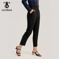 LILYSILK All Seasons Women 100 Silk Pants 2022 Femme Classic Carrot Cropped Trousers Bussiness Ladies Essential Free Shipping
