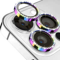 Vòng bảo vệ ống kính camera bằng kính cường lực đính đá lấp lánh cho iPhone 17 Pro Max, 17 Air, 16 P