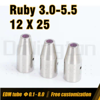 EDM Electrode Guide ，12 * 25 Ruby Guide, 3 to 5.5 , Electrode Drill Tube Guides, EDM Drilling Parts for EDM Small Hole Drilling