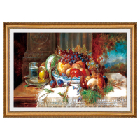 【可開發票】餐廳水果油畫歐式飯堂掛畫美式餐桌裝飾壁畫古典北歐橫版靜物配畫