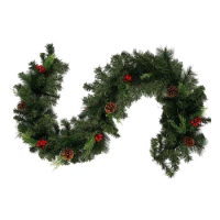 6FT(1.8M) Christmas Garland Decoration Realistic Garlands Decor with Pine Cone for Xmas Tree Fireplaces Stairs Doors