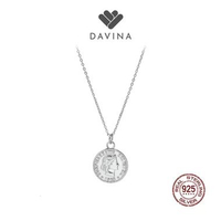 DAVINA Ladies Rosy Necklace Gold Color Sterling Silver 925 - Kalung Wanita Perak S925 Koin Silver