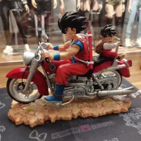 Anime Goku Dragon Ball Figure Son Gohan Goku Action Figure Dbz Father And Son Motorcycle 15cm Pvc Collection Model Toys Presents
