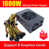 Gold 1600W For Mining Power Supply, Support 8 Graphics Cards Rendering 80 PLUS Gold Certification