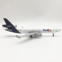 [20cm] โมเดลเครื่องบินFedEx MD-11.ทำด้วยเหล็ก มีล้อ มีล้อและขาตั้งโชว์ สวย งานละเอียด - ของขวัญ ของส