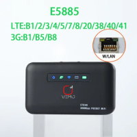 E5885 Pocket wifi router 4g Mini router with sim card RJ45 Lan Port modem 4g lte router with sim card for home 2600mAh Battery