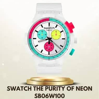 Swatch SB06W100 The Purity Of Neon - Jam Tangan Swatch Unisex Original