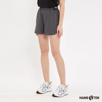 【Hang Ten】女裝-恆溫多功能-REGULAR FIT冰絲涼感吸濕快乾彈性針織機能短褲(灰)