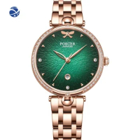 Yun YiNew Women's Luxury Stainless Steel Waterproof Round Decoration With Diamond Dial CITIZEN Movement Quartz Watch For Women