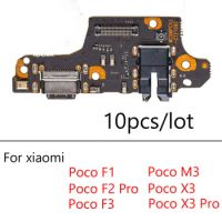 10pcs/lot lUSB Charger Charging For Xiaomi PocoPhone Poco F1 F2 Pro M3 F3 X2 X3 Pro Dock Connector Microphone Board Flex Cable