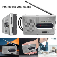 Portable Mini Radio Built-in Speaker Pocket Radios Battery Operated Dual Band AM FM Radio Outdoor Stereo Radio