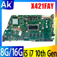 X421FAY Mainboard For Asus VivoBook X421FL X421FQY X421FA X421FPY Laptop Motherboard With I5-10210U I7-10510U 8G/16G-RAM