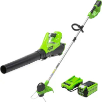 Greenworks 40V Cordless String Trimmer and Leaf Blower Combo Kit 2.0Ah Battery and Charger Included
